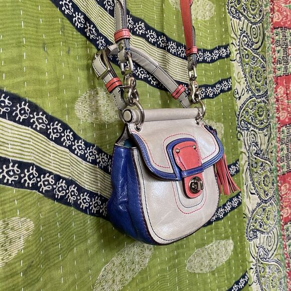 Coach Limited Edition Blue/ Pink/ Gray Mini Willis Legacy 21741 Crossbody Bag - Picture 6 of 16